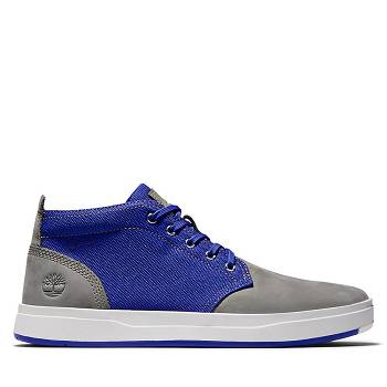 Timberland Davis Square Mixed-Media - Siva/ Modre Chukka Cizmy Panske, T0083SK